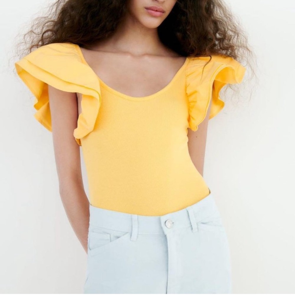 Zara orange bodysuit